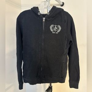 Abercrombie & Fitch Black ZipUpHoodie w Pockets and Fleece Lined Torso - Medium